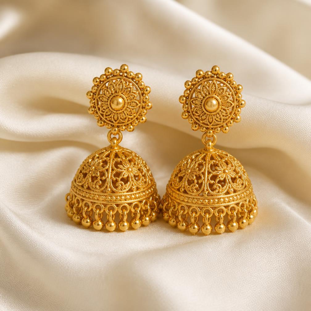 22K Gold Jhumka Earrings